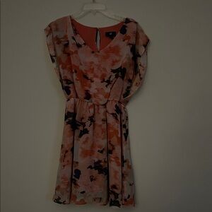 Iz Byer Pink and Orange Floral Mini Dress